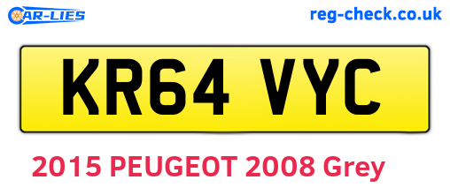 KR64VYC are the vehicle registration plates.