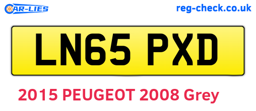LN65PXD are the vehicle registration plates.