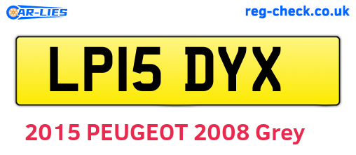 LP15DYX are the vehicle registration plates.