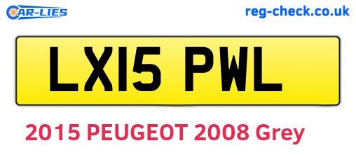 LX15PWL are the vehicle registration plates.