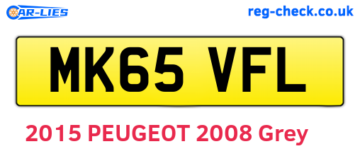 MK65VFL are the vehicle registration plates.