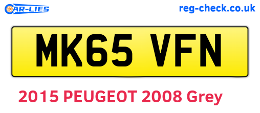 MK65VFN are the vehicle registration plates.