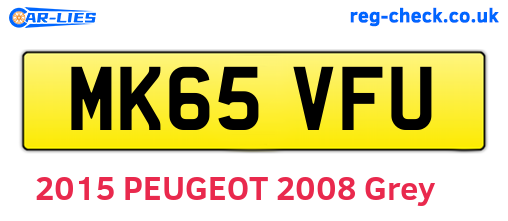 MK65VFU are the vehicle registration plates.