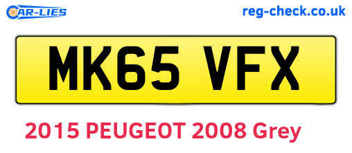 MK65VFX are the vehicle registration plates.