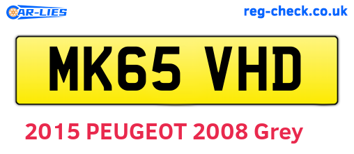 MK65VHD are the vehicle registration plates.