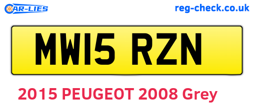 MW15RZN are the vehicle registration plates.