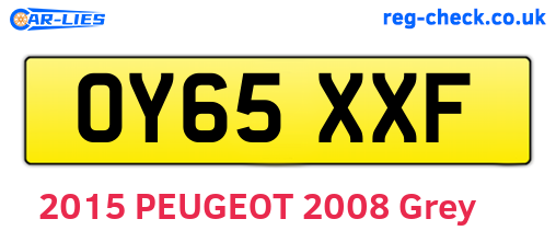 OY65XXF are the vehicle registration plates.