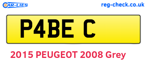 P4BEC are the vehicle registration plates.