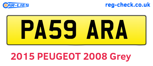 PA59ARA are the vehicle registration plates.
