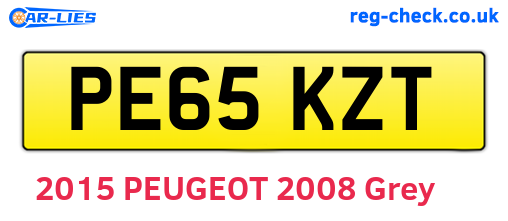 PE65KZT are the vehicle registration plates.
