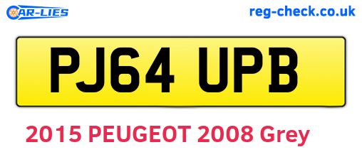 PJ64UPB are the vehicle registration plates.