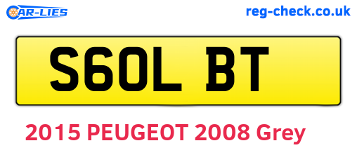S60LBT are the vehicle registration plates.