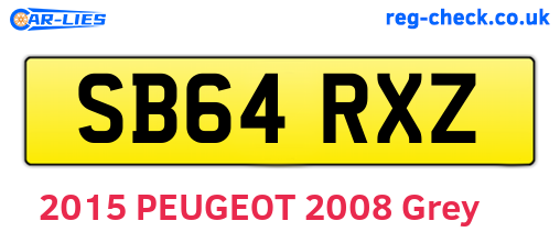SB64RXZ are the vehicle registration plates.
