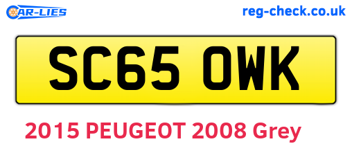 SC65OWK are the vehicle registration plates.