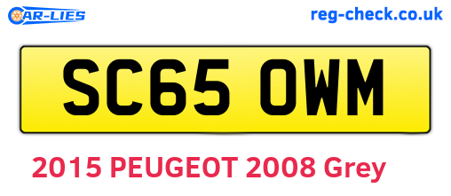 SC65OWM are the vehicle registration plates.