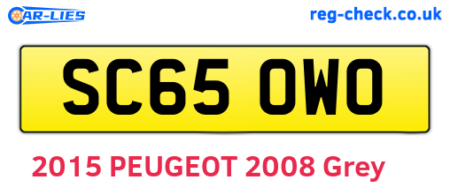SC65OWO are the vehicle registration plates.