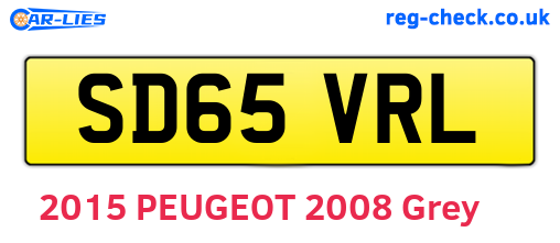 SD65VRL are the vehicle registration plates.