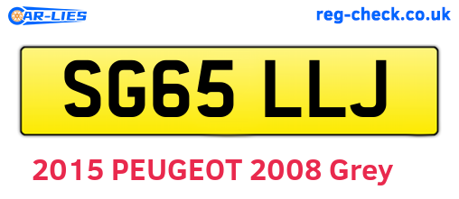 SG65LLJ are the vehicle registration plates.