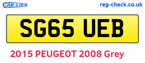 SG65UEB are the vehicle registration plates.