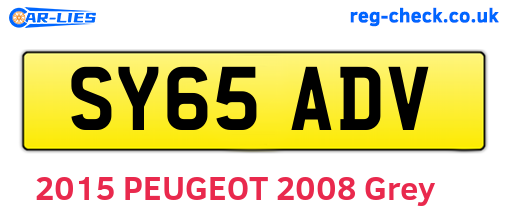 SY65ADV are the vehicle registration plates.