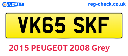 VK65SKF are the vehicle registration plates.