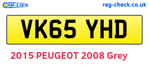 VK65YHD are the vehicle registration plates.
