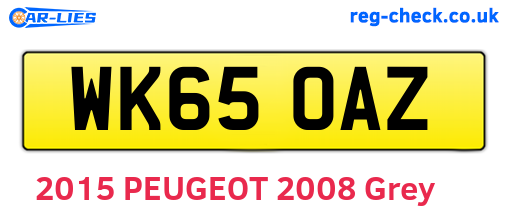 WK65OAZ are the vehicle registration plates.