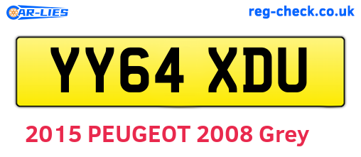 YY64XDU are the vehicle registration plates.