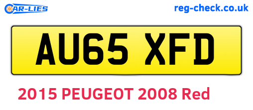 AU65XFD are the vehicle registration plates.