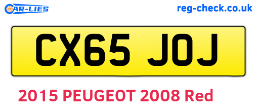 CX65JOJ are the vehicle registration plates.