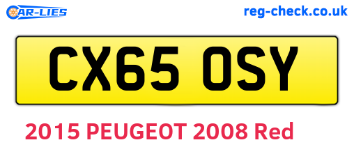 CX65OSY are the vehicle registration plates.