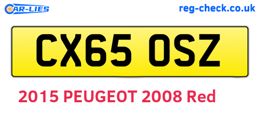 CX65OSZ are the vehicle registration plates.