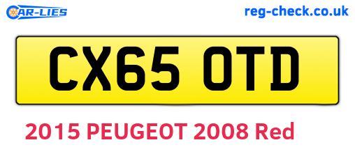 CX65OTD are the vehicle registration plates.