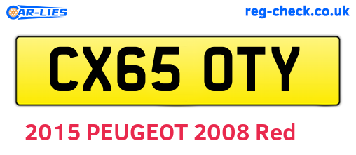 CX65OTY are the vehicle registration plates.