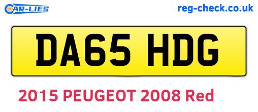 DA65HDG are the vehicle registration plates.