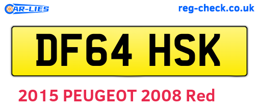 DF64HSK are the vehicle registration plates.