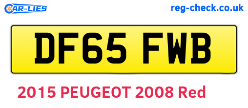 DF65FWB are the vehicle registration plates.