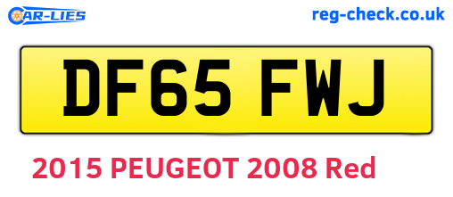 DF65FWJ are the vehicle registration plates.