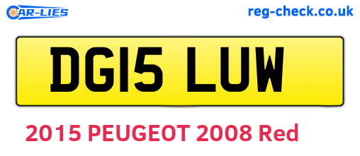 DG15LUW are the vehicle registration plates.