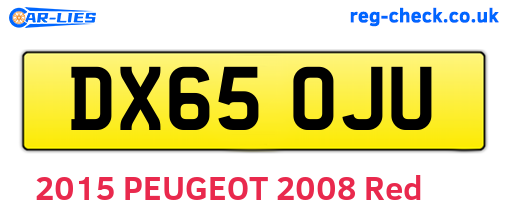 DX65OJU are the vehicle registration plates.