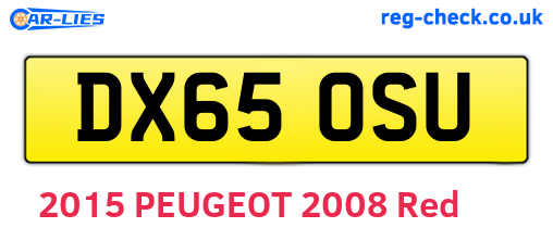 DX65OSU are the vehicle registration plates.