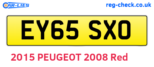 EY65SXO are the vehicle registration plates.