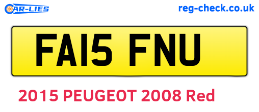 FA15FNU are the vehicle registration plates.