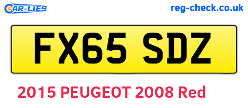 FX65SDZ are the vehicle registration plates.