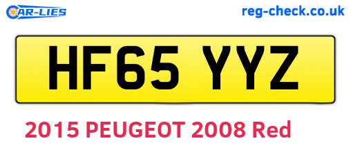 HF65YYZ are the vehicle registration plates.