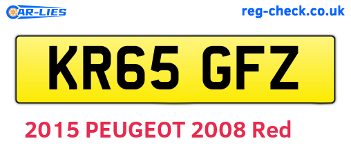 KR65GFZ are the vehicle registration plates.