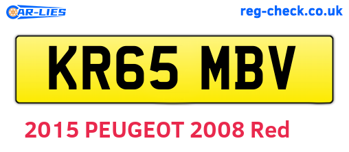 KR65MBV are the vehicle registration plates.