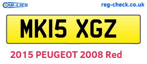 MK15XGZ are the vehicle registration plates.