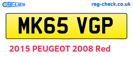 MK65VGP are the vehicle registration plates.