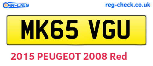 MK65VGU are the vehicle registration plates.